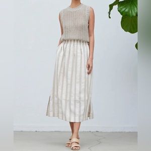 Linen striped skirt